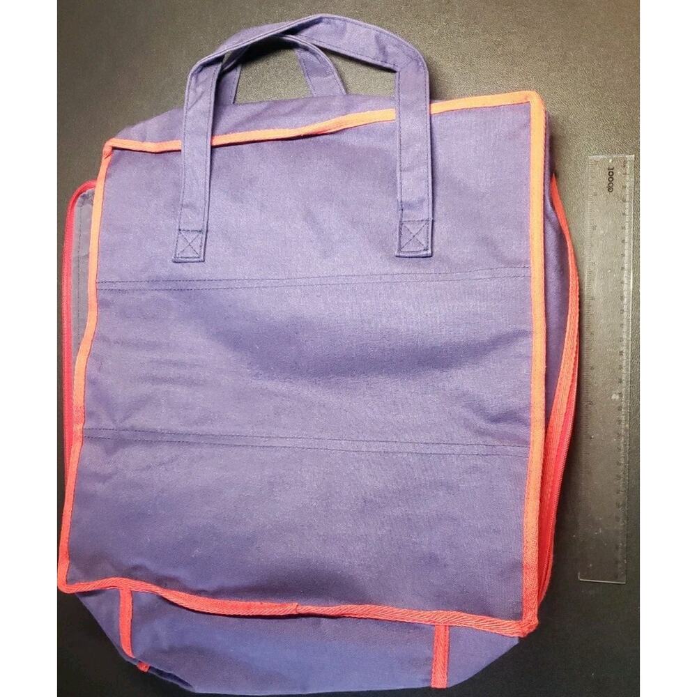 Vintage Lillian Vernon Bag Navy Tote 6 Shoe Bag Travel Zip handles Duffel Case